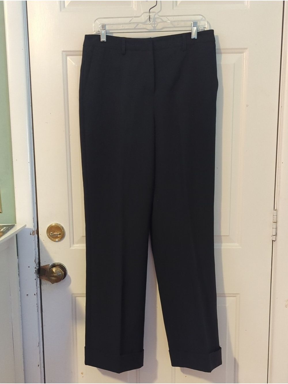 New York & Company Black Dress Pants Women's Size 12 Average Cuffed Hem - Picture 1 of 9